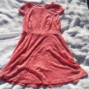 Coral lace dress